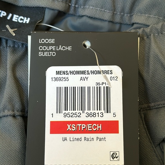 New Under Armour UA StormProof Lined Rain Pants in CastleRock / Black - Picture 14 of 15